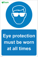 Eye protection must be worn at all times