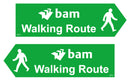 Walking route arrows Sign 400x100 Correx