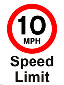 10mph Speed Limit 400mm x 600mm Correx