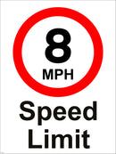 8mph Speed Limit 400mm x 600mm Correx
