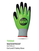 Traffi TG5060 Cut Level C Water Resistant Nitrile Coated Glove Pack 10
