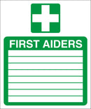 First Aid Sign - First Aider list (8 names)