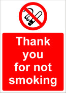 No Smoking Sign - Thank you for not smoking