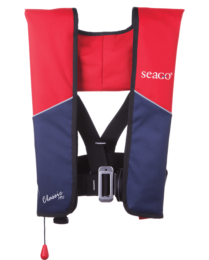 Classic 190N Automatic Life Jacket with Harness Red/Navy