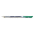 ROLLER GEL PEN CLEAR BARREL GRN PK12-1195705
