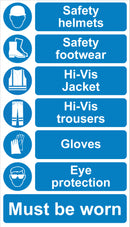 PPE Must be worn Sign 600x1050 Correx (6 point)