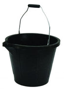 Rubber Type Bucket - Black - 3 Gallon