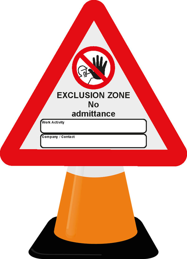 Cone Topper-Zone Sign-Exclusion Zone