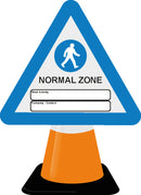 Cone Topper-Zone Sign-Normal Zone