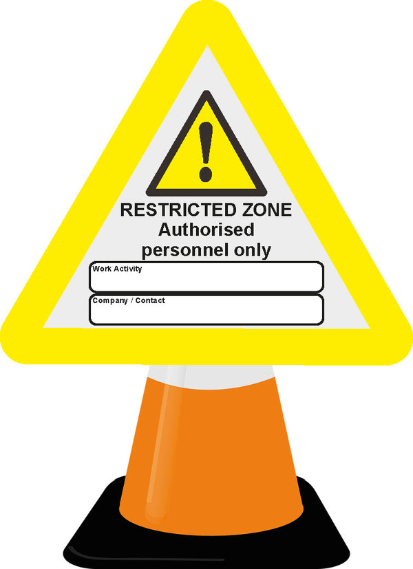 Cone Topper-Zone Sign-Restricted Zone