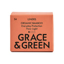 Grace & Green Organic Cotton Bamboo Liners Light Pack of 24
