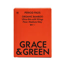 Grace & Green Organic Cotton Bamboo Medium Period Pads Pack of 10
