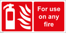 Fire Extinguisher - For use on any fire - 300x150mm