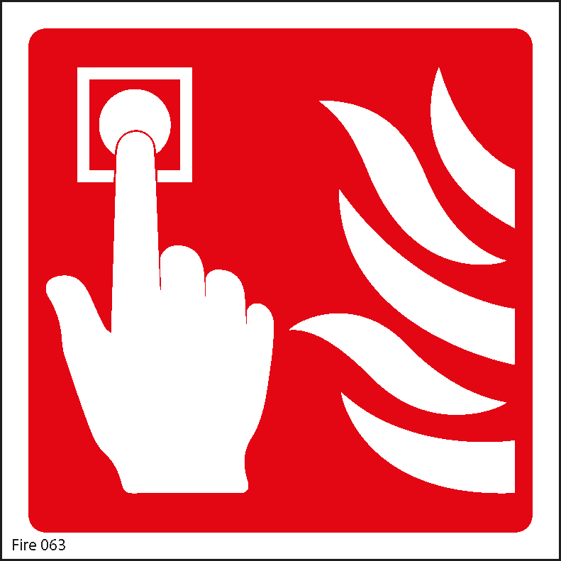 Fire alarm call point - icon - 100x100mm – BAM Site Direct