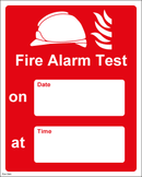 Fire Alarm Test -Date/Time - 200x250mm