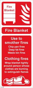 Fire Blanket - Instructions - Small - 100x260mm