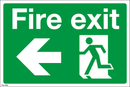 Fire Exit - Left Arrow - 300x200mm