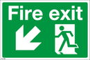 Fire Exit - Left/Down Arrow - 300x200mm