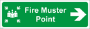 Fire Muster Point - Right Arrow - 450x150mm