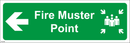 Fire Muster Point - Left Arrow - 450x150mm