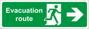 Evacuation route - Right Arrow - 450x150mm
