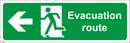 Evacuation route -Left Arrow - 450x150mm