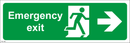Emergency exit-Right Arrow - 450x150mm