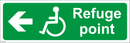 Refuge point-Left Arrow - 450x150mm