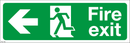 Fire Exit Running Man - Left Arrow - 450x150mm