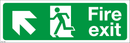 Fire Exit Running Man - Left/Up Arrow - 450x150mm