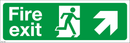 Fire Exit Running Man - Right/Up Arrow - 450x150mm