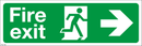 Fire Exit Running Man - Right Arrow - 450x150mm
