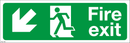 Fire Exit Running Man - Left/Down Arrow - 450x150mm