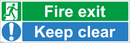 Fire exit-Keep clear  - 450x150mm