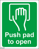 Push pad to open  - 100x125mm