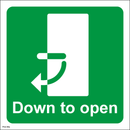 Down to open - Arrow Left - 200x200mm