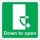 Down to open - Arrow Right - 200x200mm