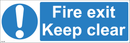 Fire exit Keep clear - 450x150mm