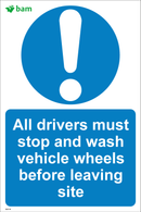 All drivers must stop and wash vehicle wheels before leaving site