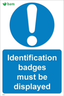 Identification badges must be displayed