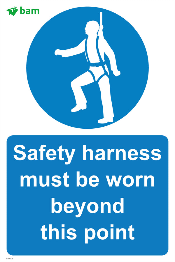 Safety harness must be worn beyond this point