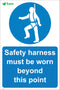 Safety harness must be worn beyond this point