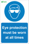 Eye protection must be worn at all times