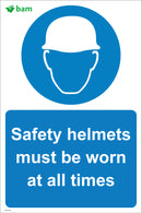 Safety helmets must be worn at all times