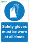 Safety gloves must be worn at all times