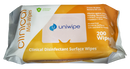 Uniwipe Sanitiser - Surface Wipes - Pack of 200 - 200 x 200mm