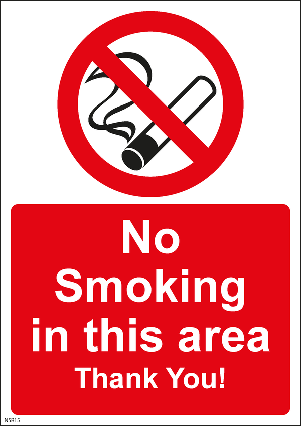 No Smoking Sign - No smoking in this area