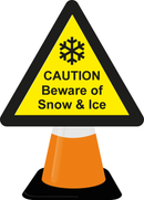 Cone Topper-CAUTION Beware of Snow & Ice