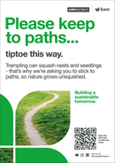 Keep to paths - Eden Project signage - A3 - Foamex