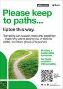 Keep to paths - Eden Project signage - A3 - Foamex